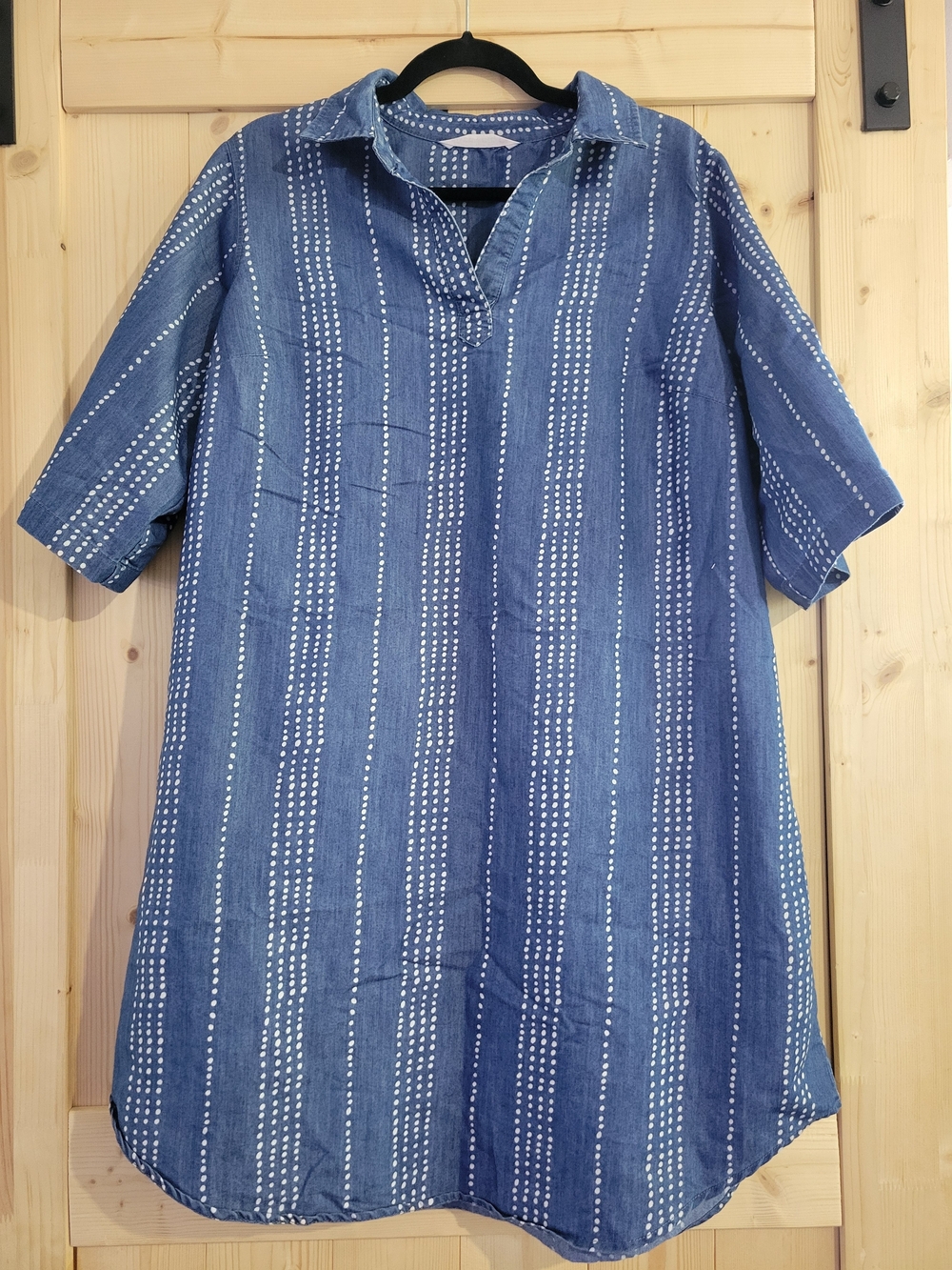 Blue Striped Dot Tunic Dress